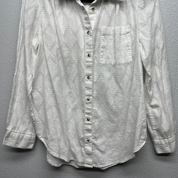 Caffe Marrahkesh Shirt Womens Small Cotton Oversized Relaxed Boho Beachy Western - Picture 4 of 15